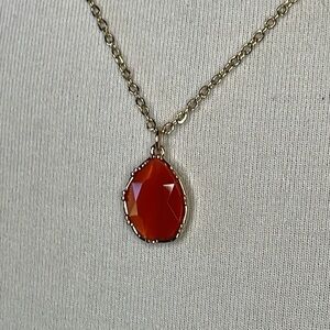 NWT 14th & Union Amber Tone Jewel Pendant Necklace